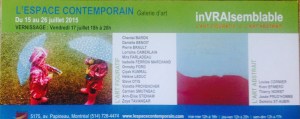 Vernissage vendredi le 17 juillet 2015
